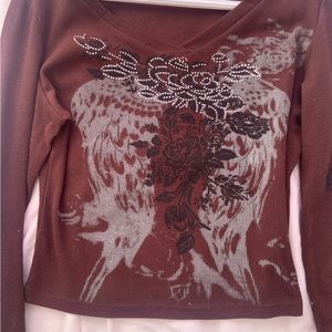 Brown Patterned Long Sleeve Shirt